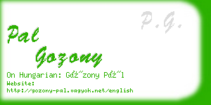 pal gozony business card